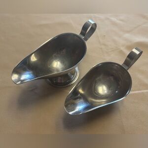 Set of 2 - Stainless Steel Gravy‎ Boats Creamer 4oz & 2oz